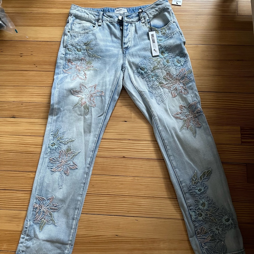 Floral designer jeans